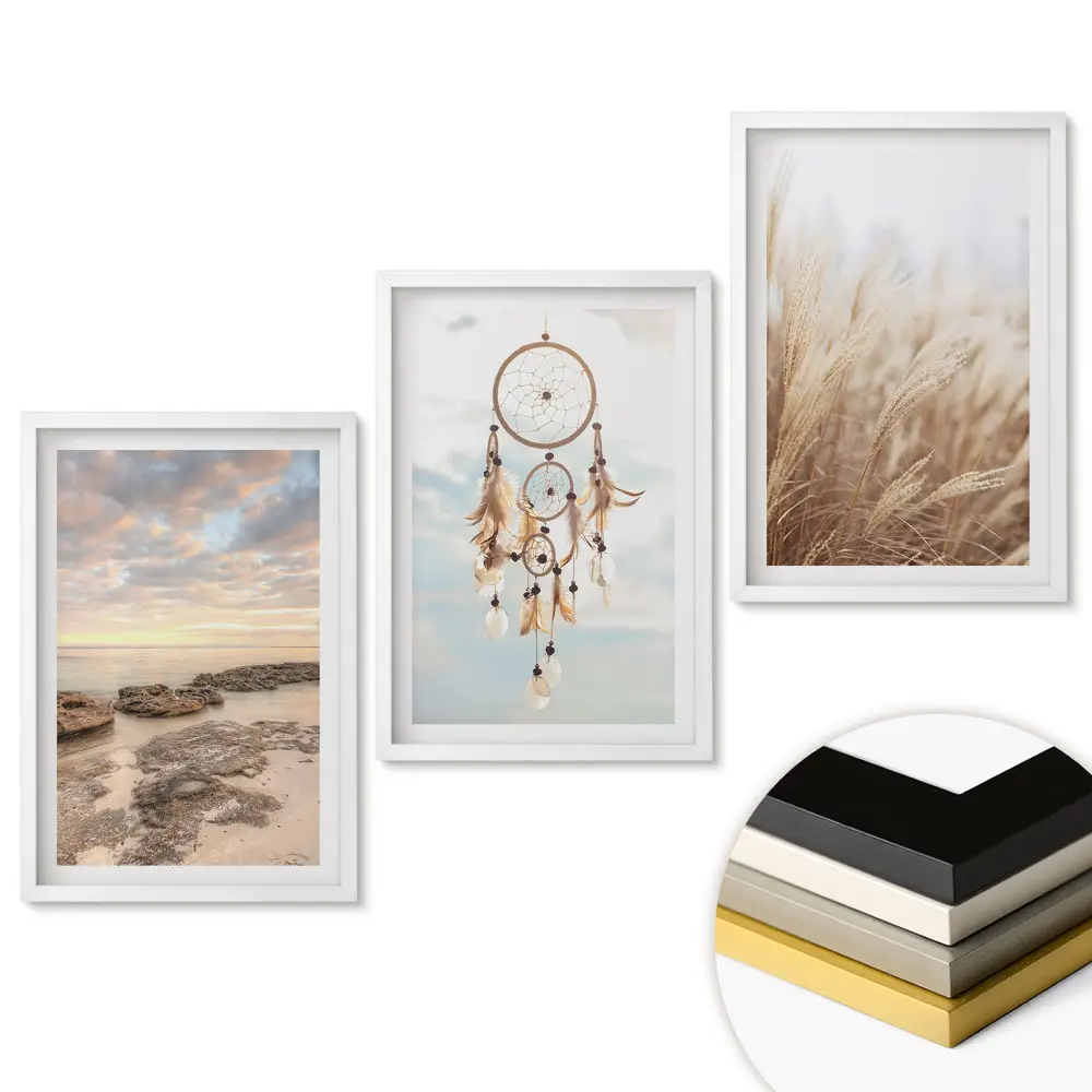 Set de trei tablouri pentru living Pacea naturii