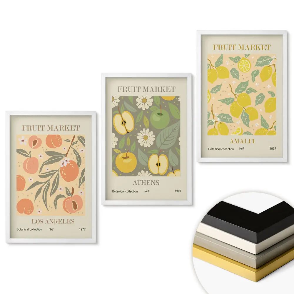 Set tablouri living Piața de fructe: Colecția botanică 1977
