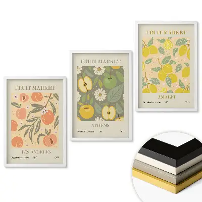Set tablouri living Piața de fructe: Colecția botanică 1977