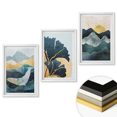 Set 3 tablouri pentru living Armonia naturii în culori și forme