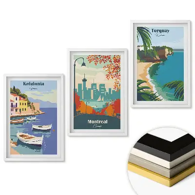 Set 3 tablouri pentru living Locuri fermecătoare din lume
