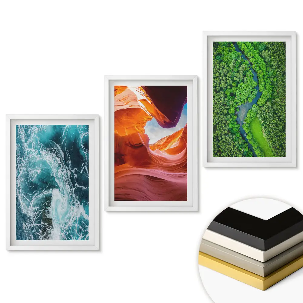 Set de 3 tablouri pentru living Natura în trei nuanțe de frumusețe