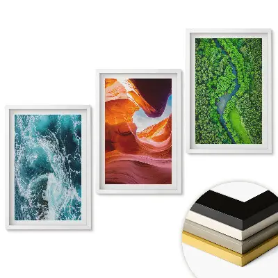 Set 3 tablouri living Natura în trei nuanțe de frumusețe
