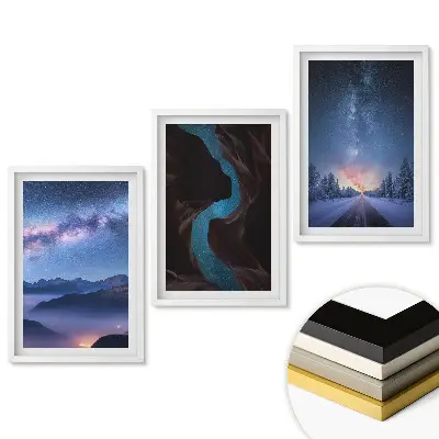 Set 3 tablouri pentru living cu peisaje cosmice și canioane misterioase