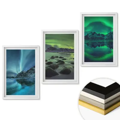 Set 3 tablouri living Imagini onirice ale peisajelor nordice