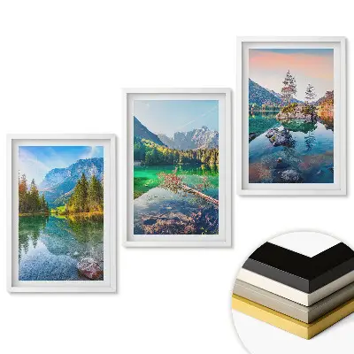 Set 3 tablouri living Peisaje pitorești de munte și apă