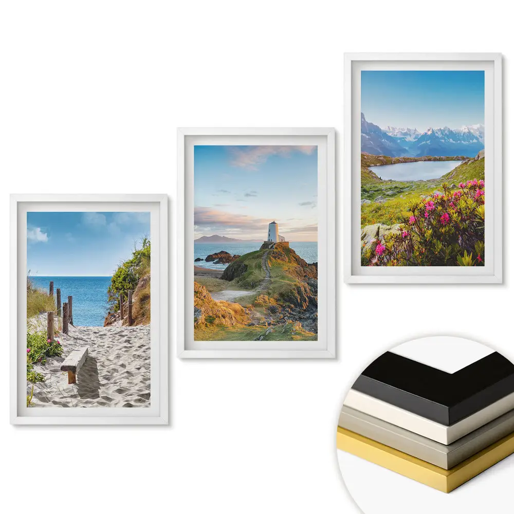 Set 3 tablouri living Peisaje pitorești ale naturii în trei cadre