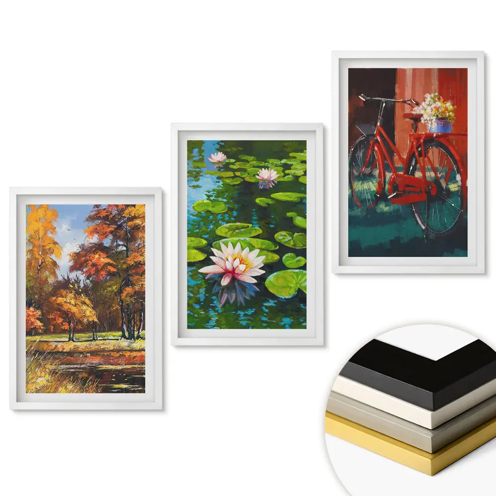 Set de tablouri pentru living Culorile naturii și ale vieții cotidiene în artă