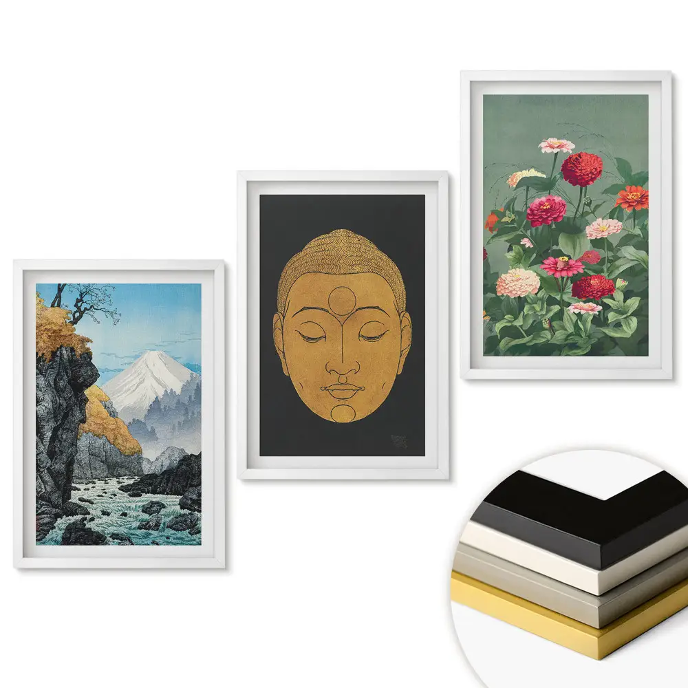 Set tablouri pentru living Armonia naturii, spiritualității și florilor