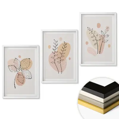 Set tablouri living Grafică elegantă cu motive vegetale