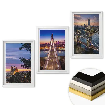 Set tablouri living Orașe în strălucirea soarelui apus