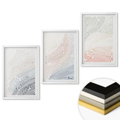 Set tablouri living Valuri abstracte în culori delicate