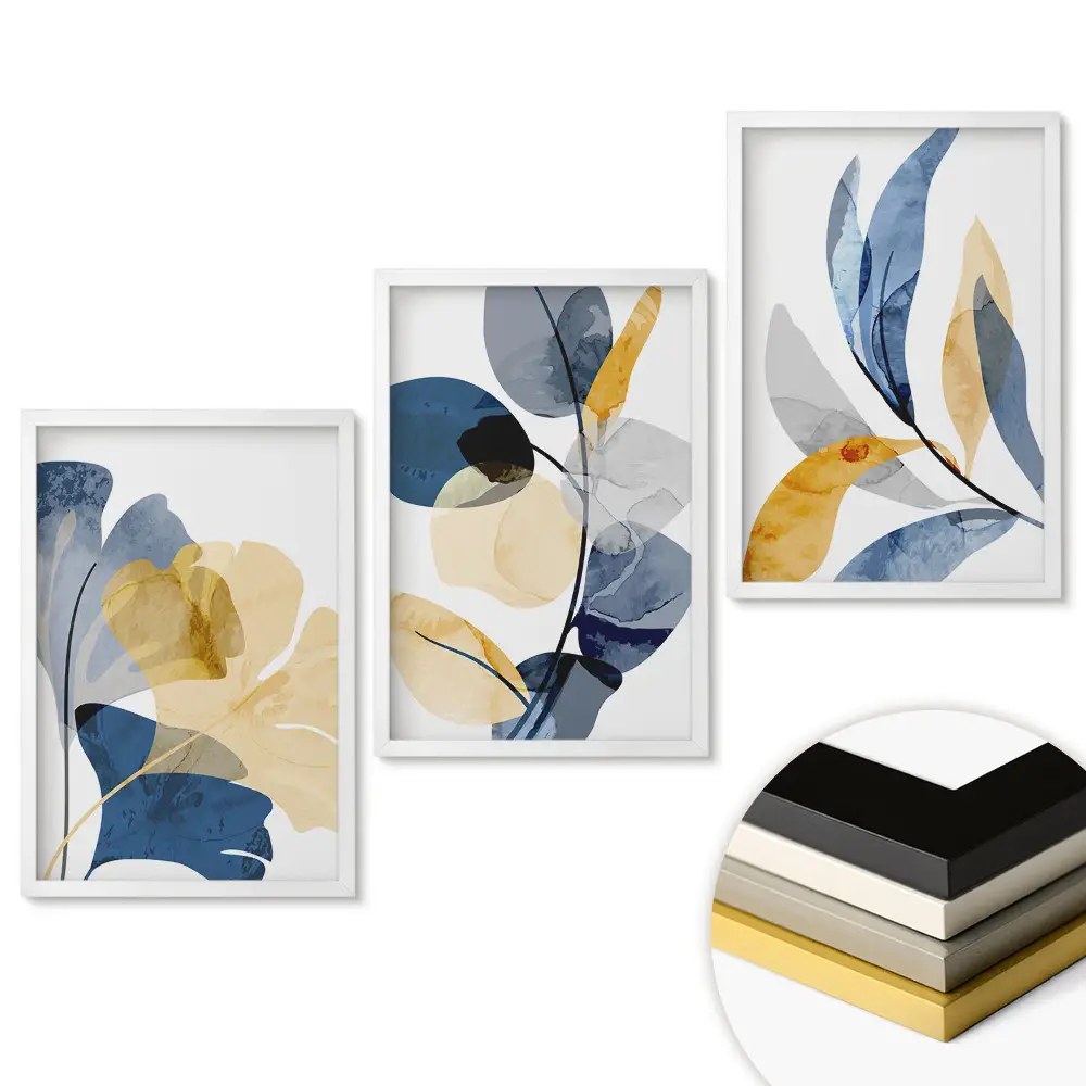 Set 3 tablouri living Inspirații florale într-un stil modern