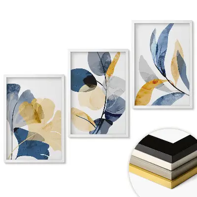 Set 3 tablouri living Inspirații florale într-un stil modern