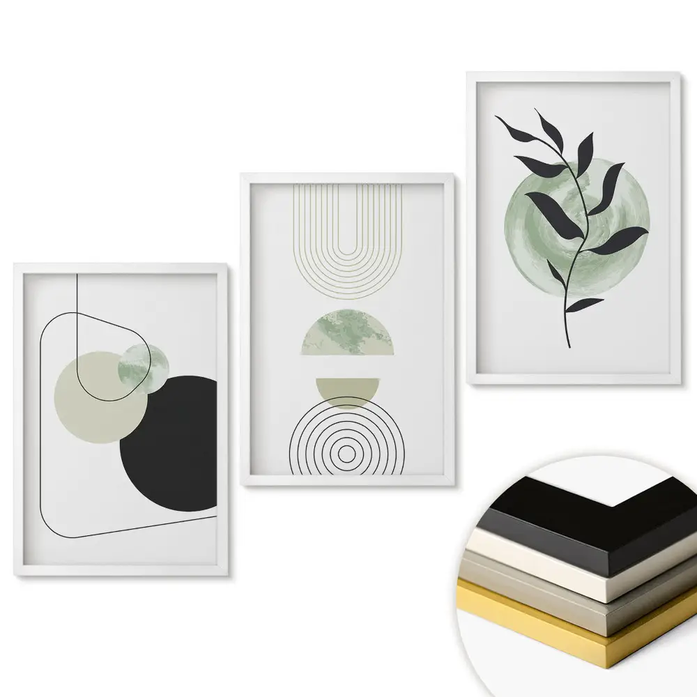Set tablouri living Compoziții abstracte în culori delicate