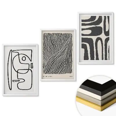 Set tablouri living Forme abstracte într-un stil minimalist