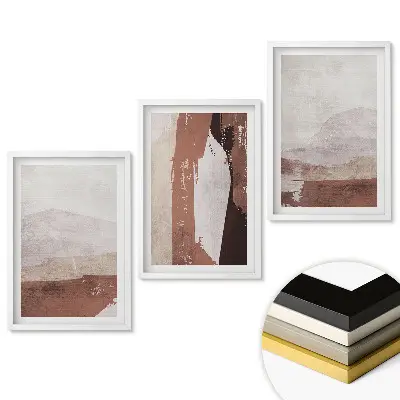 Set tablouri living Peisaje abstracte în culori estompate