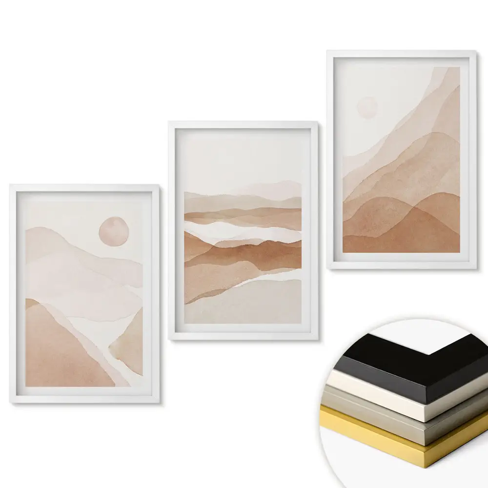 Set 3 tablouri pentru living Armonia culorilor în peisajul montan