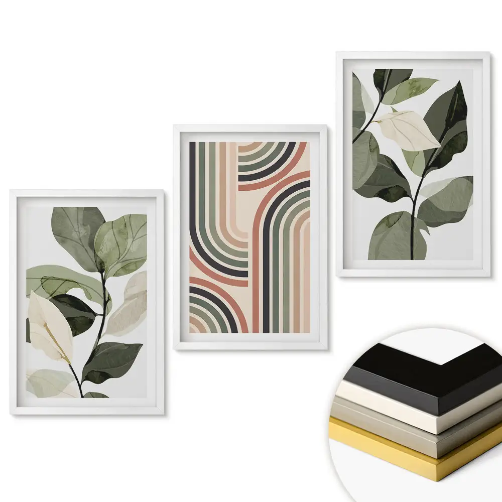Set tablouri living Inspirații din plante într-un stil modern
