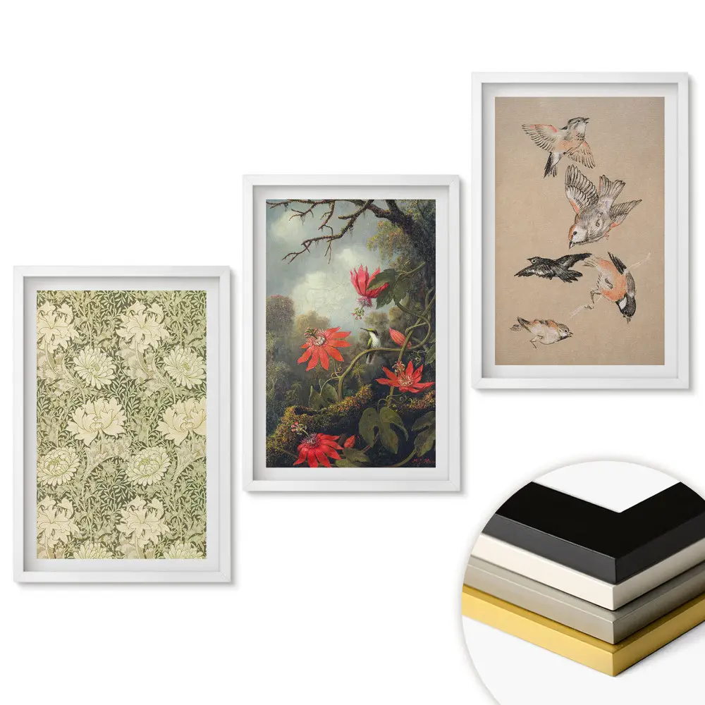 Set 3 tablouri pentru living cu motive din natură