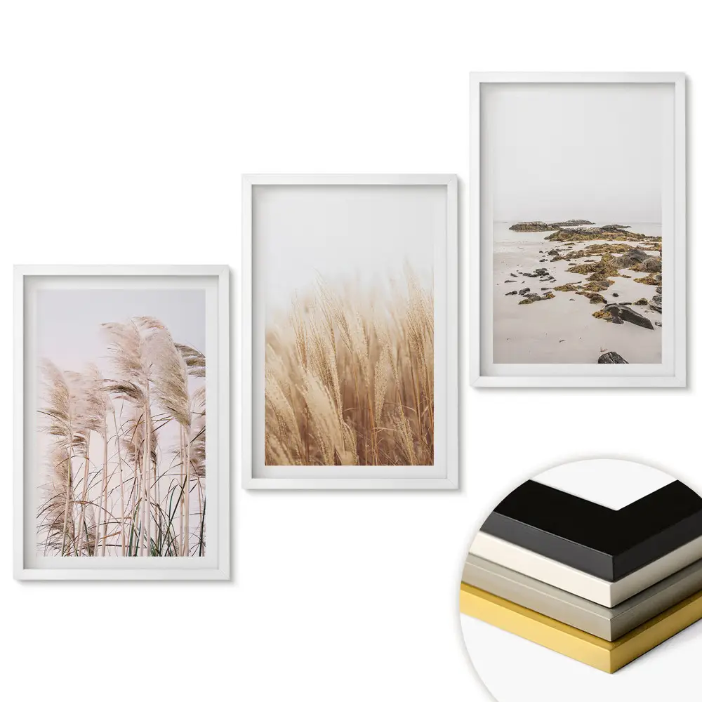 Set de 3 tablouri pentru living Frumusețe naturală în nuanțe delicate