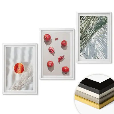 Set 3 tablouri pentru living cu inspirații din fructe în stil minimalist