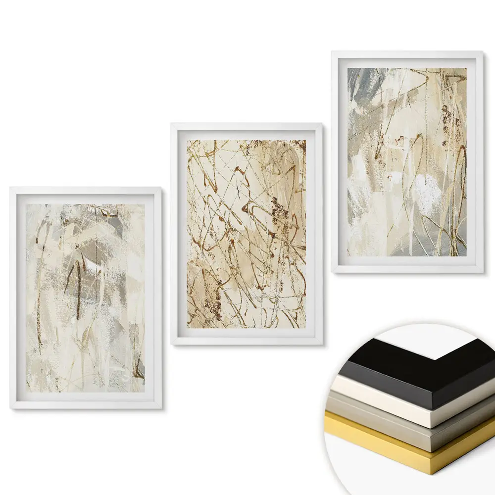 Set tablouri living Compoziții abstracte în nuanțe delicate