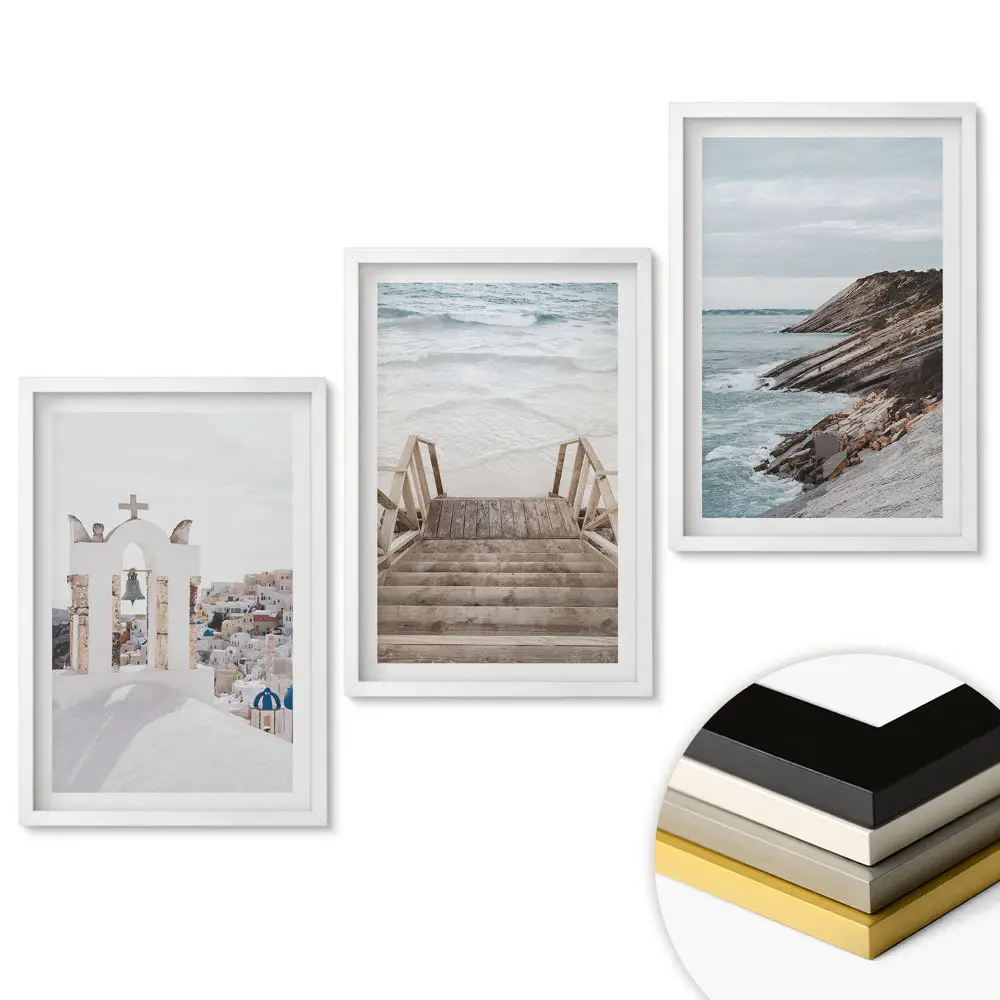 Set de tablouri pentru living cu peisaje de coastă