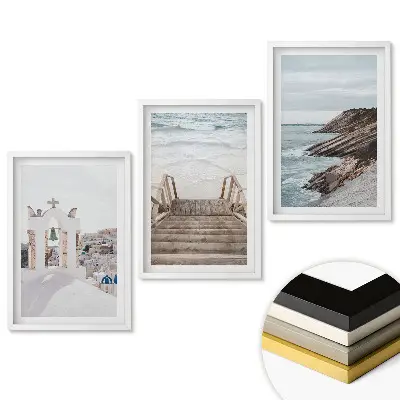 Set de tablouri pentru living cu peisaje de coastă