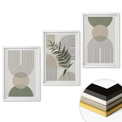 Set de tablouri pentru living cu compoziții abstracte și vegetație