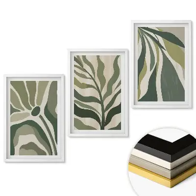 Set tablouri living Armonia verde în arta abstractă