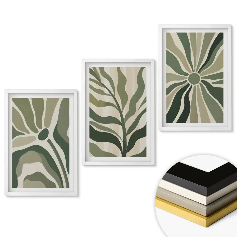 Set de 3 tablouri pentru living cu motive inspirate din natură