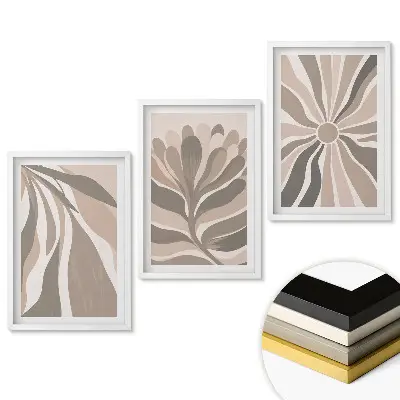 Set de tablouri pentru living cu compoziții abstracte în culori discrete