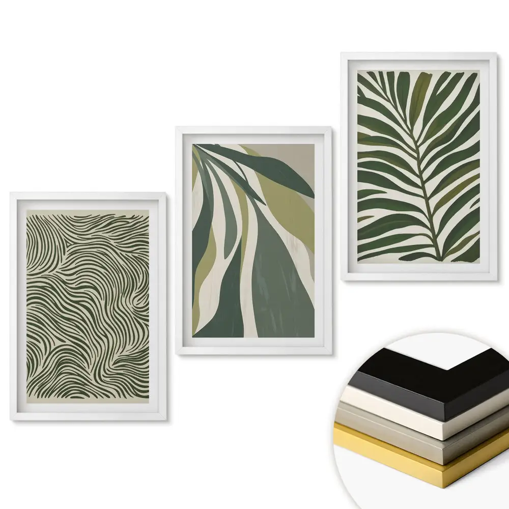 Set de tablouri pentru living Inspirații vegetale în verdeață