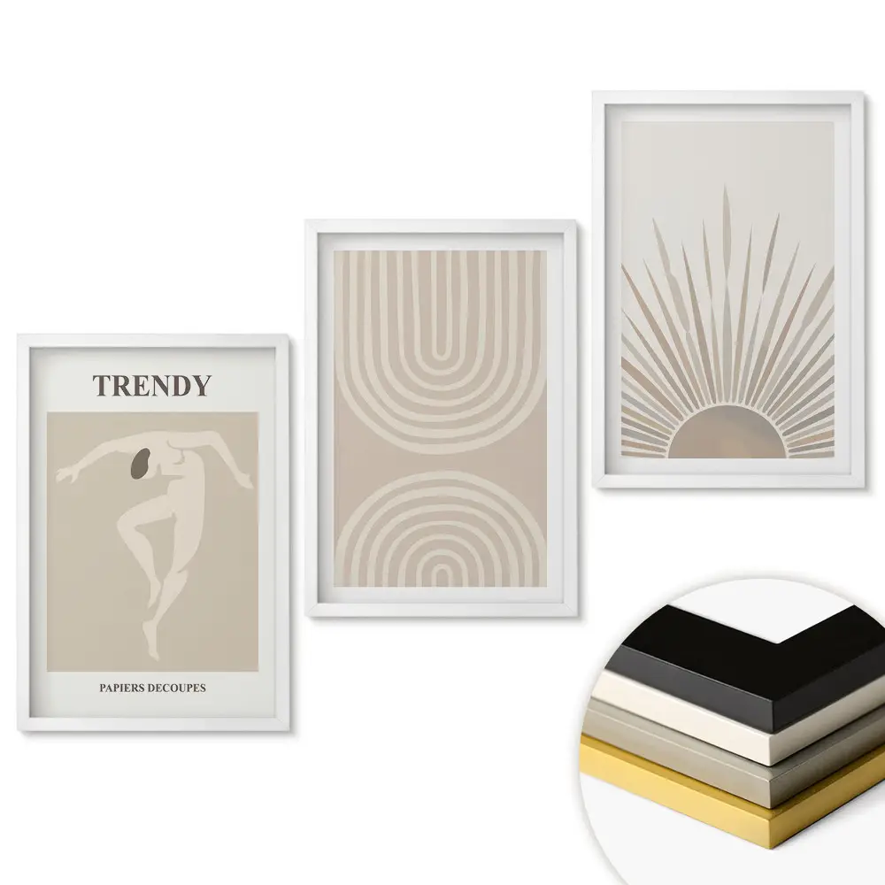 Set 3 tablouri living Designuri moderne într-un stil minimalist