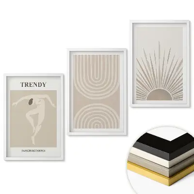 Set 3 tablouri living Designuri moderne într-un stil minimalist