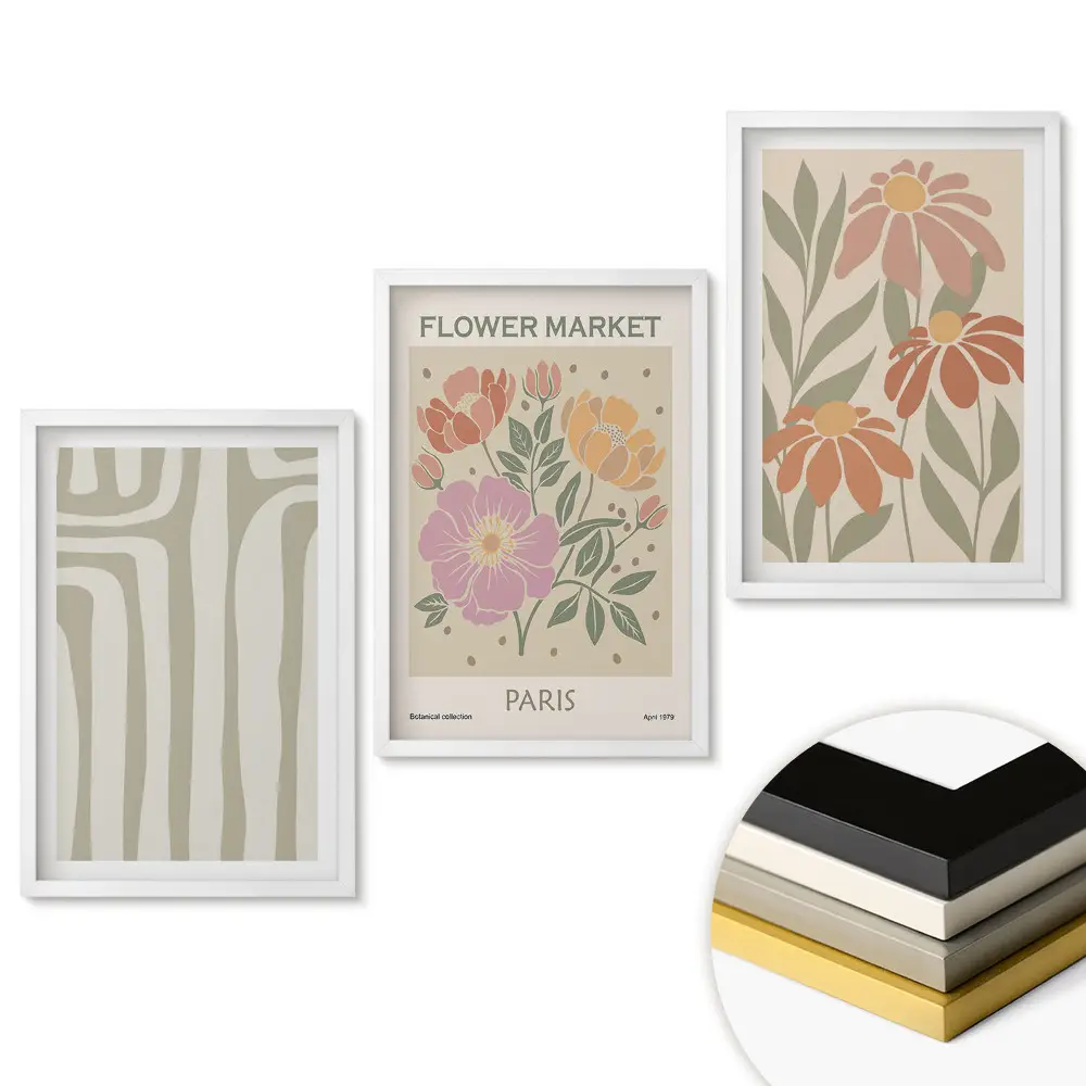Set de tablouri pentru living Inspirații florale din Paris