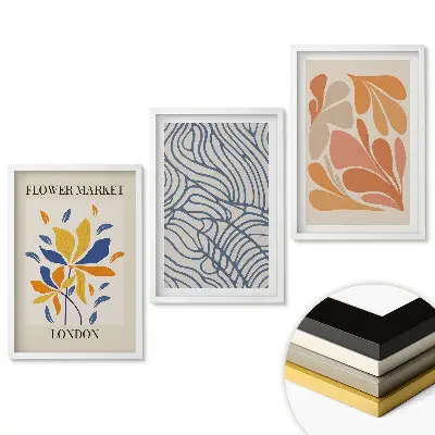 Set 3 tablouri living Inspirații florale într-un stil modern