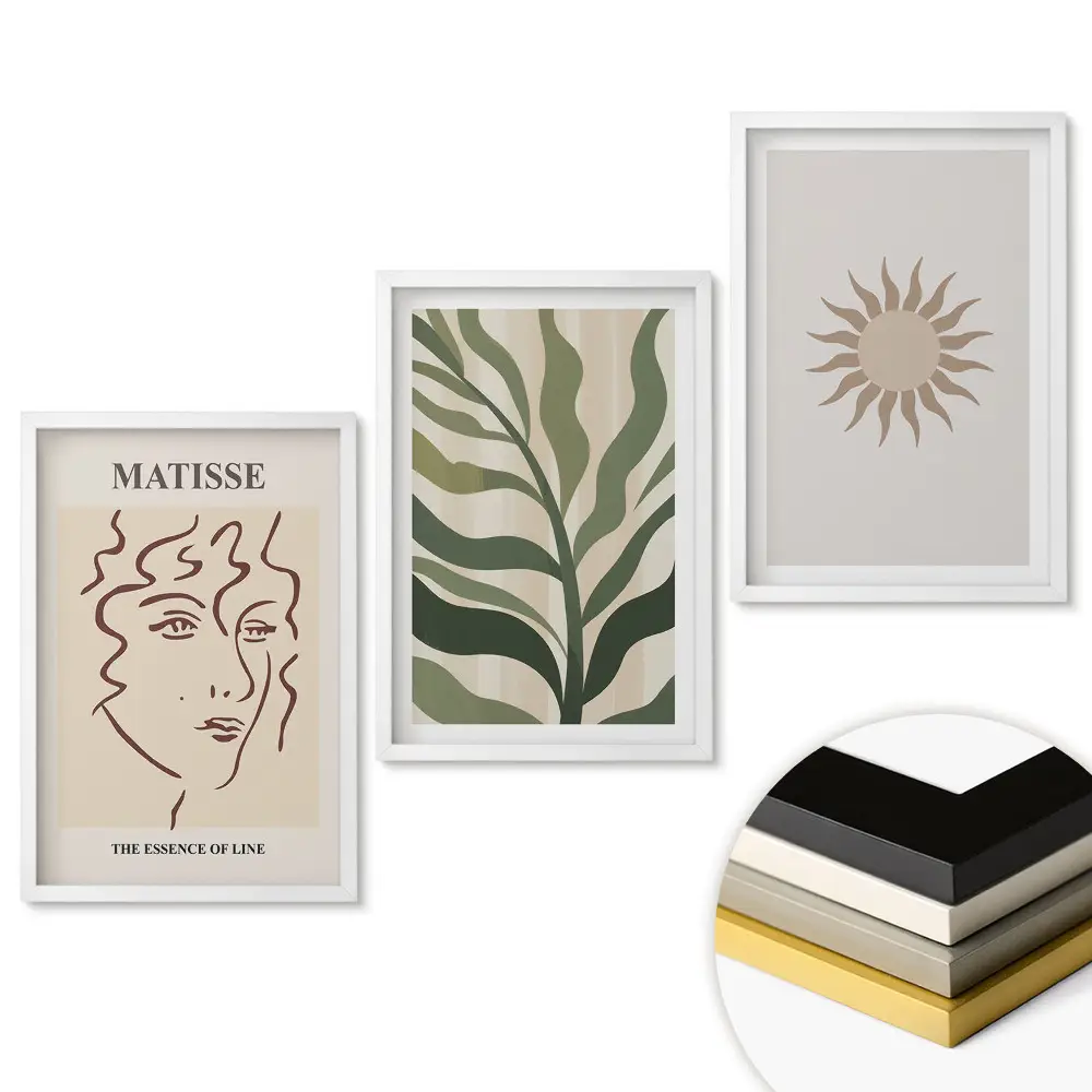 Set de tablouri pentru living cu design abstract minimalist