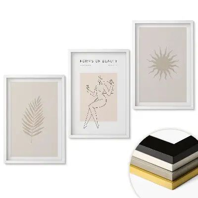 set decorativ din trei piese cu imprimeu artistic