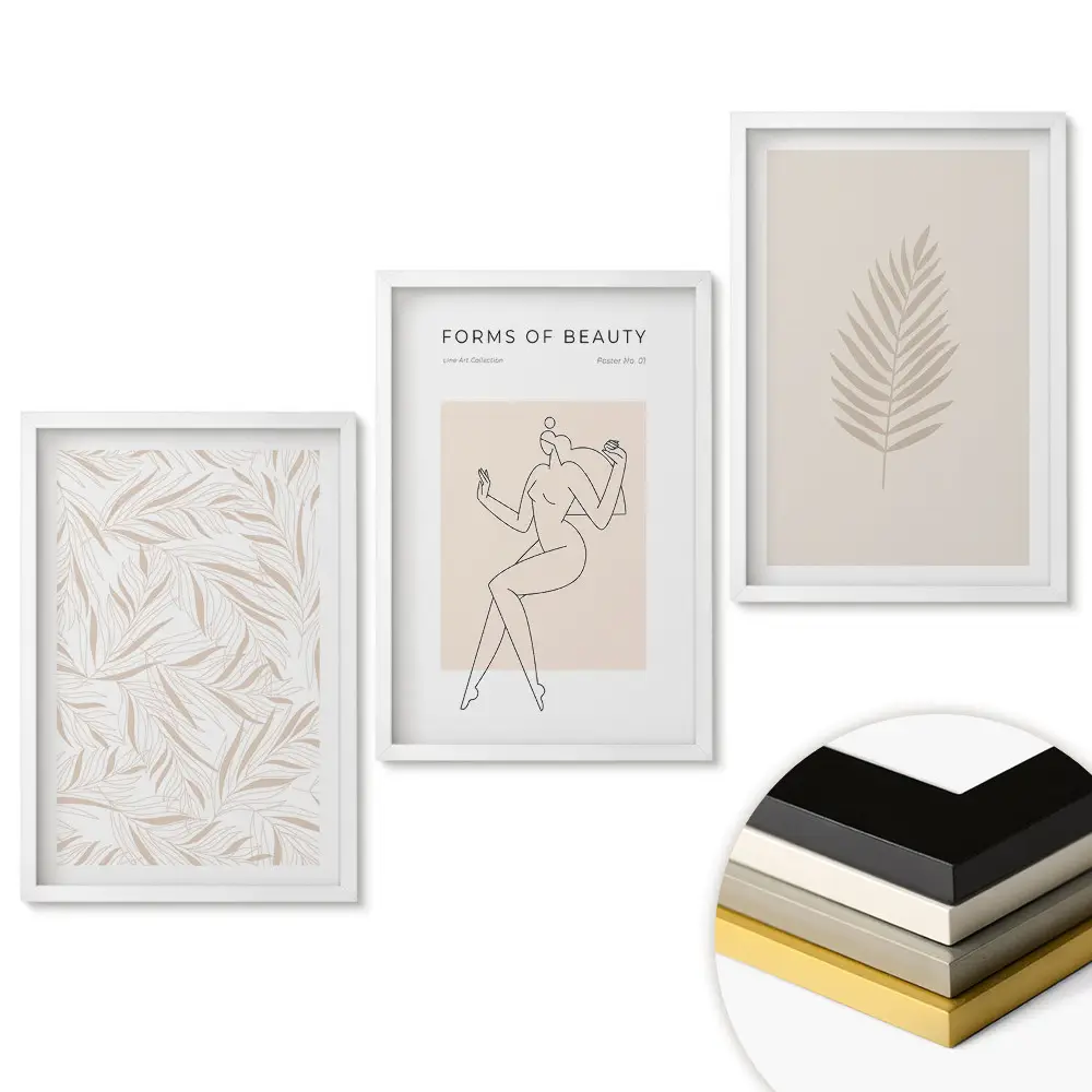 Set tablouri living Eleganță și natură într-un stil minimalist