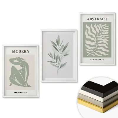 Set tablouri living Grafică modernă cu motive vegetale
