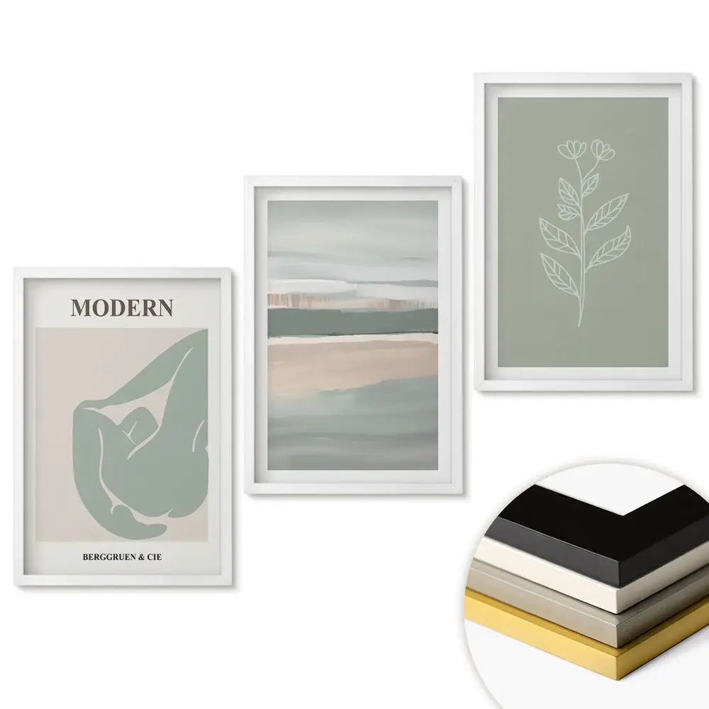 Set tablouri living Grafică modernă în culori delicate