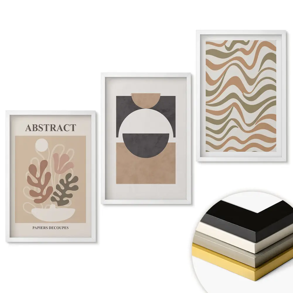 Set tablouri living Compoziții abstracte în culori discrete