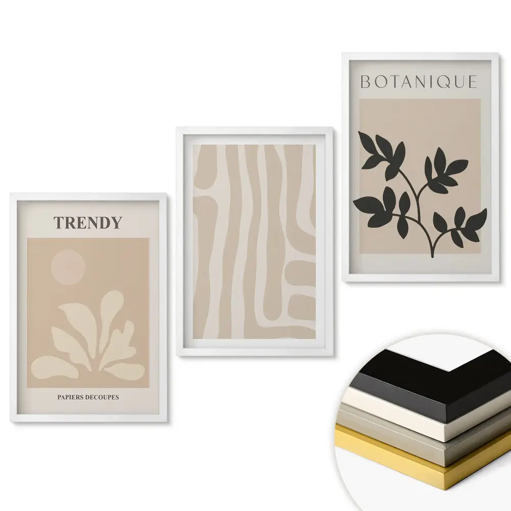 Set tablouri living Grafică modernă în culori discrete