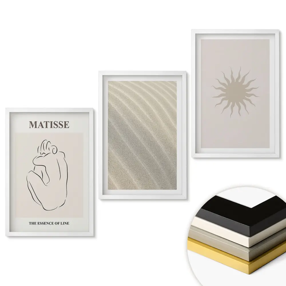 Set 3 tablouri pentru living cu artă minimalistă în trei versiuni
