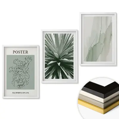 Set de tablouri pentru living cu grafică modernă în culori discrete