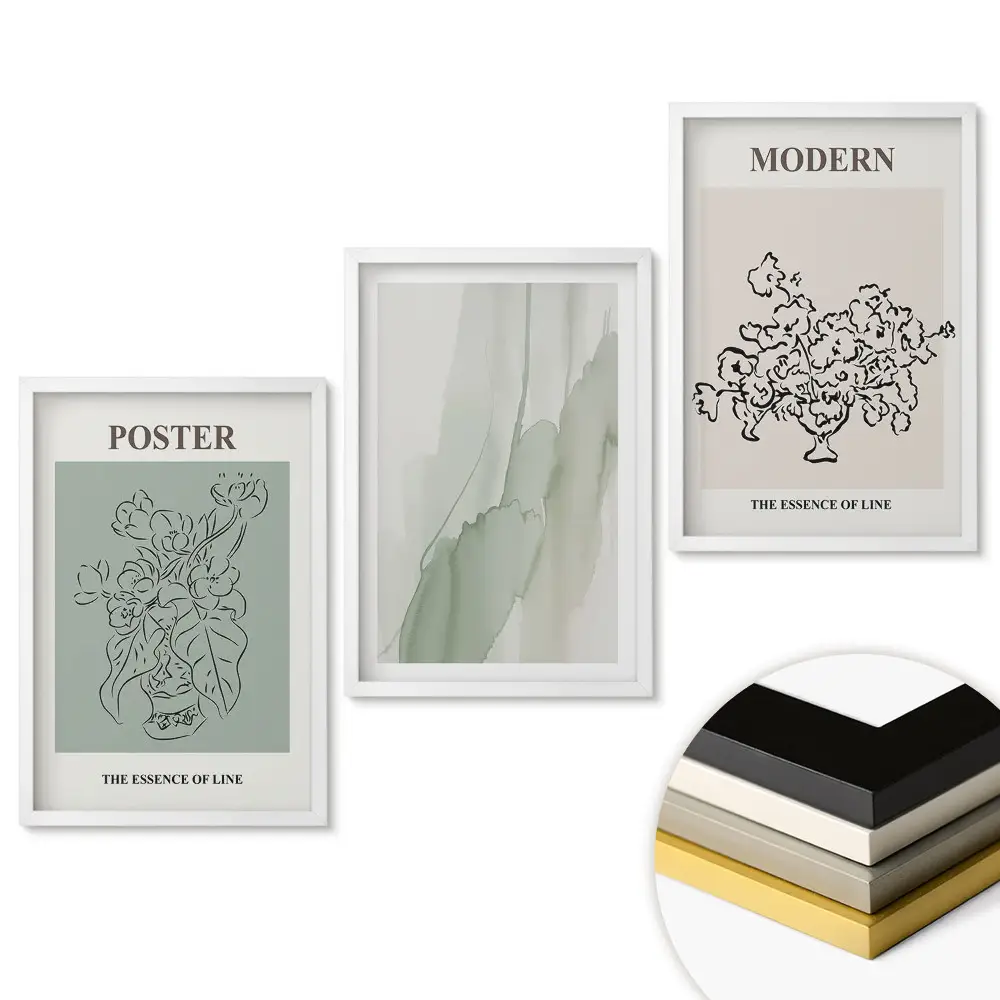Set 3 tablouri living Grafică minimalistă pentru interioare moderne