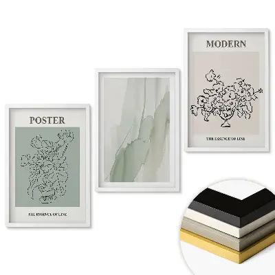 Set 3 tablouri living Grafică minimalistă pentru interioare moderne