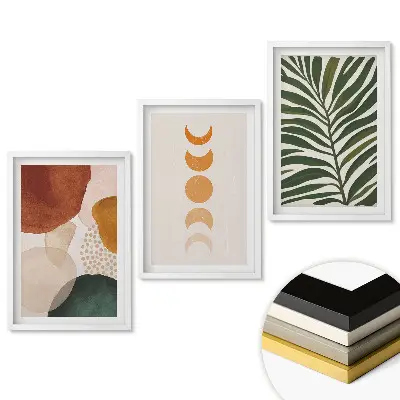 Set tablouri living Forme abstracte și motive naturale